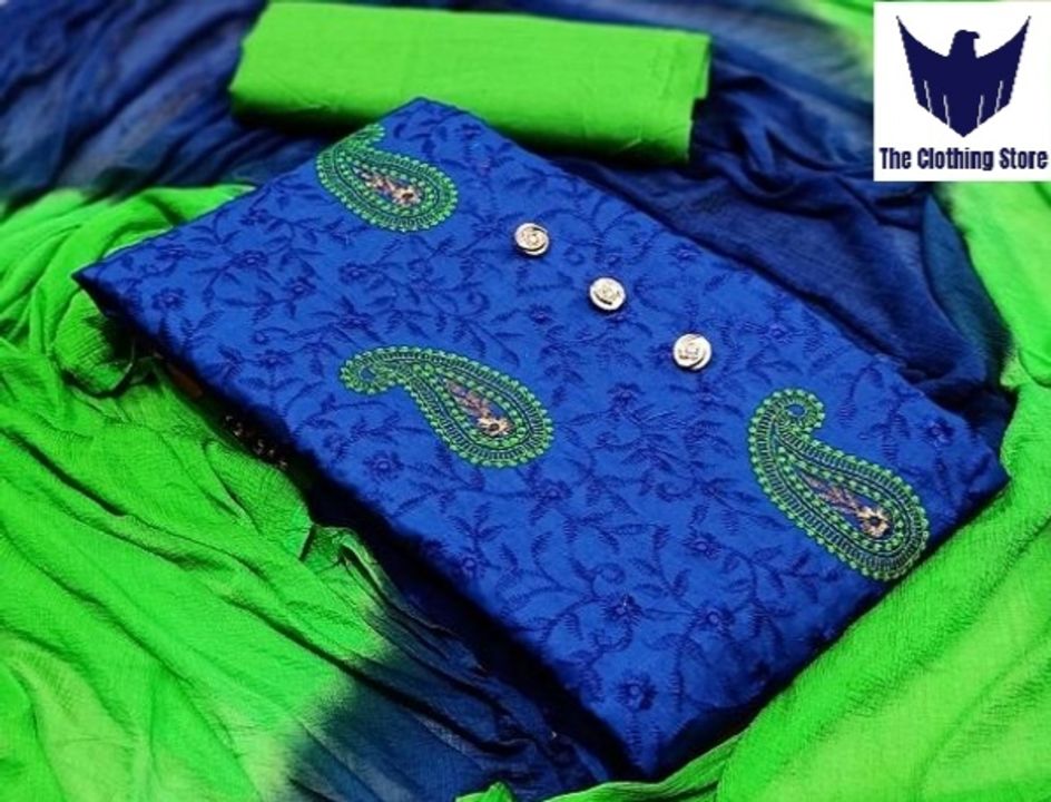 Attractive Embroidered Cotton Women Dress Material/Suit uploaded by business on 11/24/2021