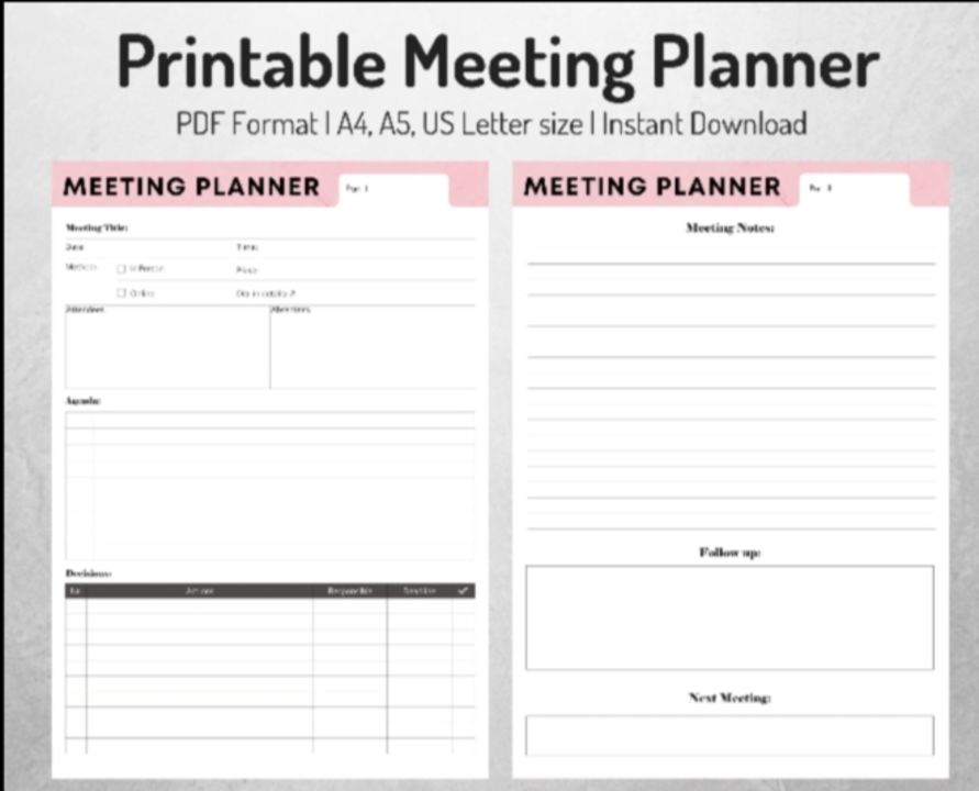 Meeting planner  uploaded by PRINTX on 11/24/2021