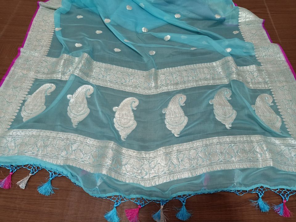 Banarsi handloom pure Khadi Chiffon Georgette saree uploaded by The banaras Silk on 11/24/2021