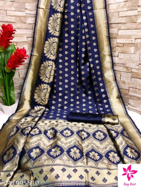 Post image 500₹Aishani Refined SareesSaree Fabric: Banarasi SilkBlouse: Running BlouseBlouse Fabric: Banarasi SilkPattern: Zari WovenBlouse Pattern: JacquardMultipack: SingleWoven Banarasi Pure Silk, Lace SareeSizes: Free Size (Saree Length Size: 5.5 m, Blouse Length Size: 0.8 m) 
Country of Origin: India