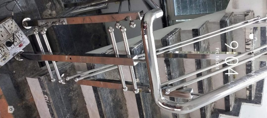 Stainless steel railings and fabric