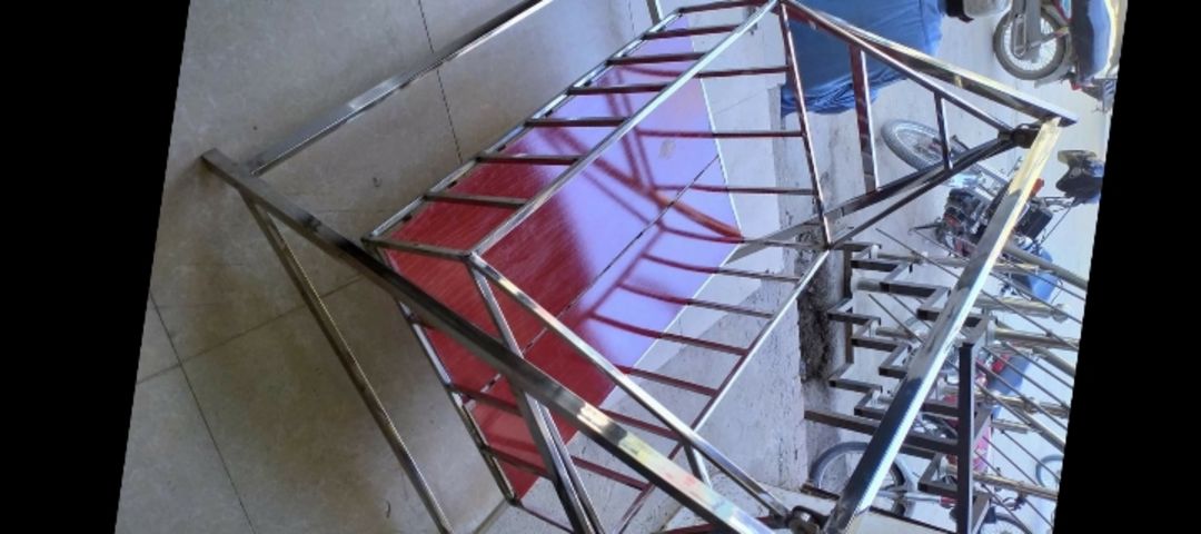 Stainless steel railings and fabric