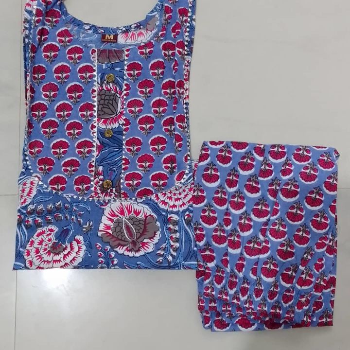 Jaipur cambric kurti with pant uploaded by business on 11/25/2021