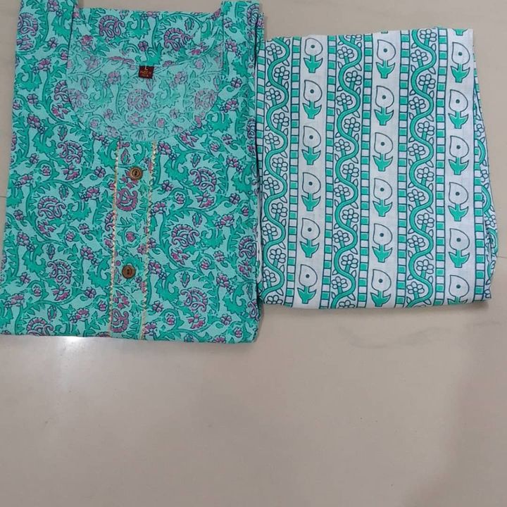 Jaipur cambric kurti with pant uploaded by business on 11/25/2021