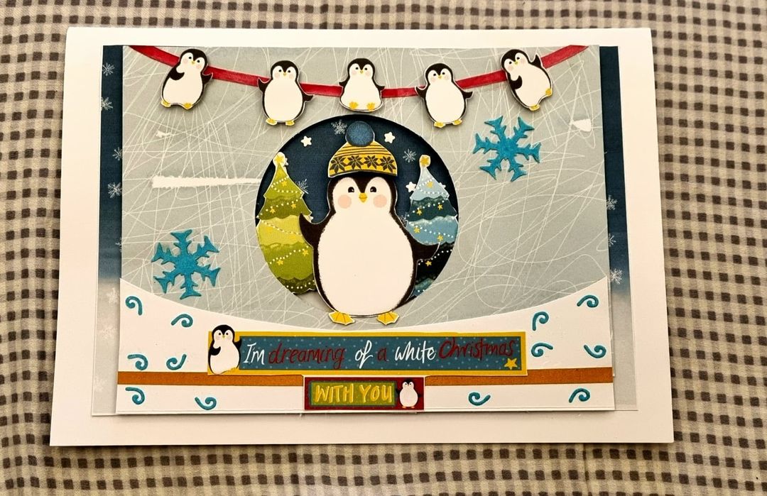 Penguin christmas card  uploaded by business on 11/25/2021