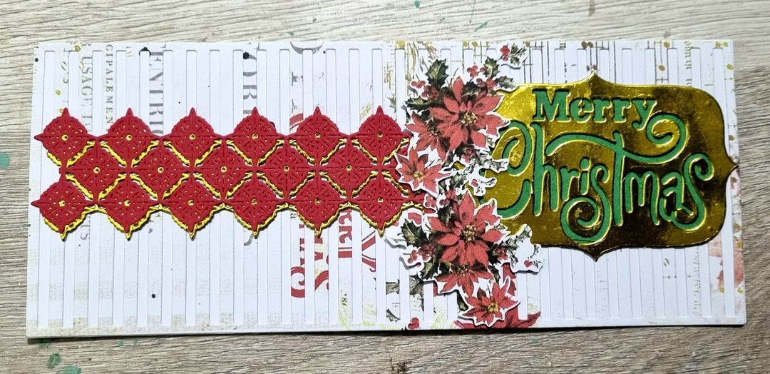 Merry christmas lace slimline card uploaded by business on 11/25/2021