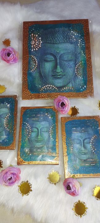 Buddha mix media canvas painting  uploaded by business on 11/25/2021