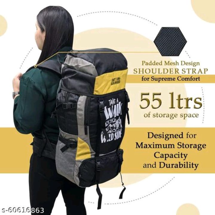 Mufubu Get Unbarred 55 LTR Rucksack bag for Trekking, Hiking with Shoe Compartment and Duffel Gym Ba uploaded by ONLS on 11/26/2021