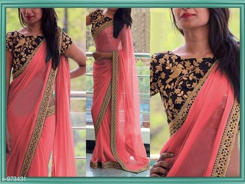 Gorgeous Georgette Thread Work Saree
Fabric: Saree - Georgette, Blouse - Velvet
Size: Saree Length - uploaded by Bujji collection on 9/22/2020