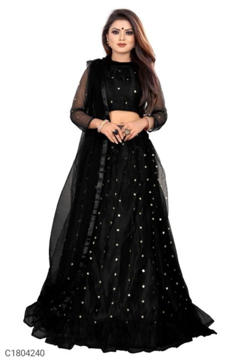*Catalog Name:* Unique Embroidered Net Lehenga uploaded by business on 11/26/2021