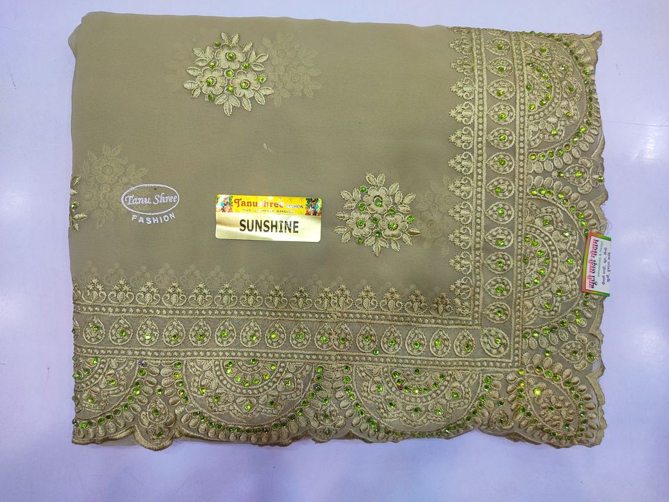 Beautiful embroidery work sarees uploaded by business on 11/26/2021