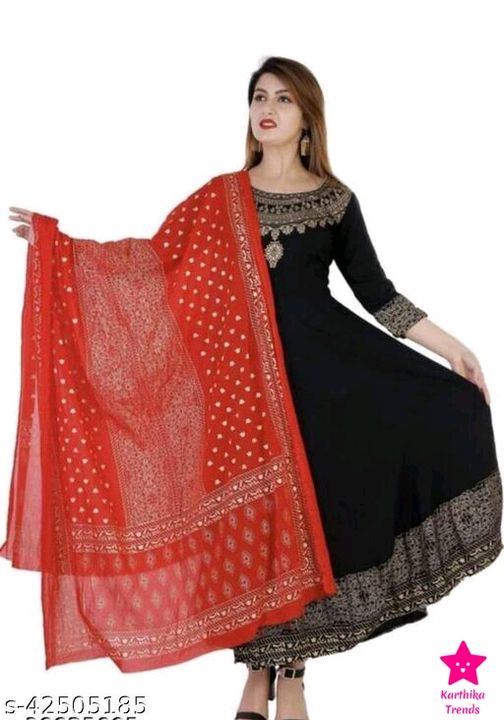 Post image Catalog Name:*Myra Refined Women Dupatta Sets*Sizes: M (Bust Size: 38 in) L (Bust Size: 40 in) XL (Bust Size: 42 m) XXL (Bust Size: 44 in) 