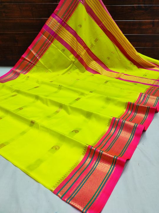 Post image *Sico Irkal Paithani Double Butta* 
  
*Fine Soft Silk* 

*Contrast Blouse Piece* 

*All Over Butta*

We are paithani saree manufacturer and wholesaler...!

All types of sarees in wholesale rates￼

We serve you with affordable price￼

Resellers are always welcome￼￼

For more updates👇
https://wa.me/919823074727