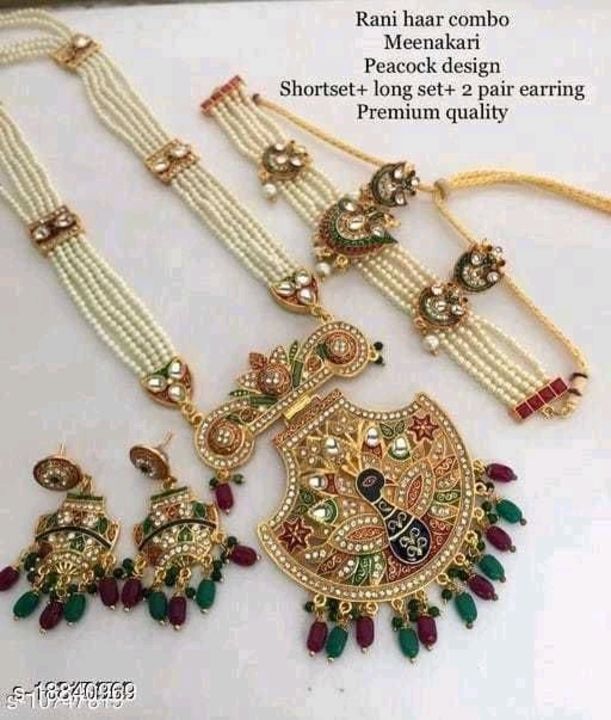 Post image Rani har combo jewellry set*Cash on delivery available**Return policy available*Base Metal: AlloyPlating: Gold PlatedStone Type: Artificial Stones &amp; BeadsSizing: Adjustable
Country of Origin: India