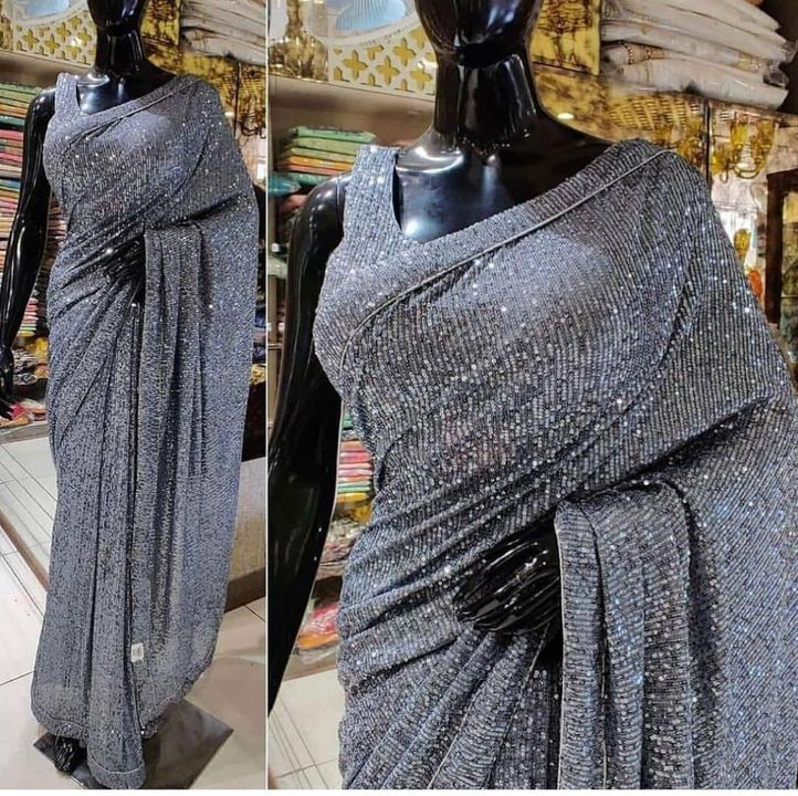 Post image ♥️RATE : *1900🥳*
*New Super Trending Designer Sequence Saree Collection*
*👗Fabric : Heavy Georgette*
*Work : Heavy Sequence 5mm Work on All Over Saree &amp; Sequence tone to tone border and Sequence Work Blouse 🌀*
*BLOUSE : Tafeta Silk👕* ( Material ) 
Length 5.5 Mtr 📏Blouse 0.80 Mtr👚
Colors : *06*✈️Ready Stock✈️