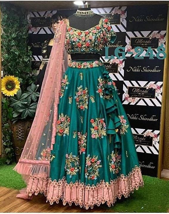 Post image *BEUTIQUE  DISIGNER WEAR COLLECTION HEAVY EMBROIDERY LEHENGA CHOLI WITH RUFFLE DUPATTA *

*CODE: LG-248*


*_LEHENGA DETAIL_*
_FABRIC :  Tafeta silk_
_FLAIR : 2.5meter😍_
_WORK : Heavy Embroidery_
_Inner : Ultra satin_ 
_Semi Stitched_
_Up to 44” Size (LENGTH : 44”)_

*_CHOLI DETAIL_*
_FABRIC : Tafeta silk_
_WORK : Embroidery_
_Un-Stitched 0.80 Meter_
_Up to 46” Size Available_

*_DUPATTA DETAIL_*
_ Net Dupatta (2.1mtr)_
_ Ruffle And Embroidery Work_

*✅🔰Qaulity Product🔰✅*
*✔Ready To Ship✔*