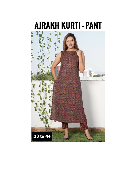 Ajrakh kurti - pant  uploaded by Shivangi textiles on 11/27/2021