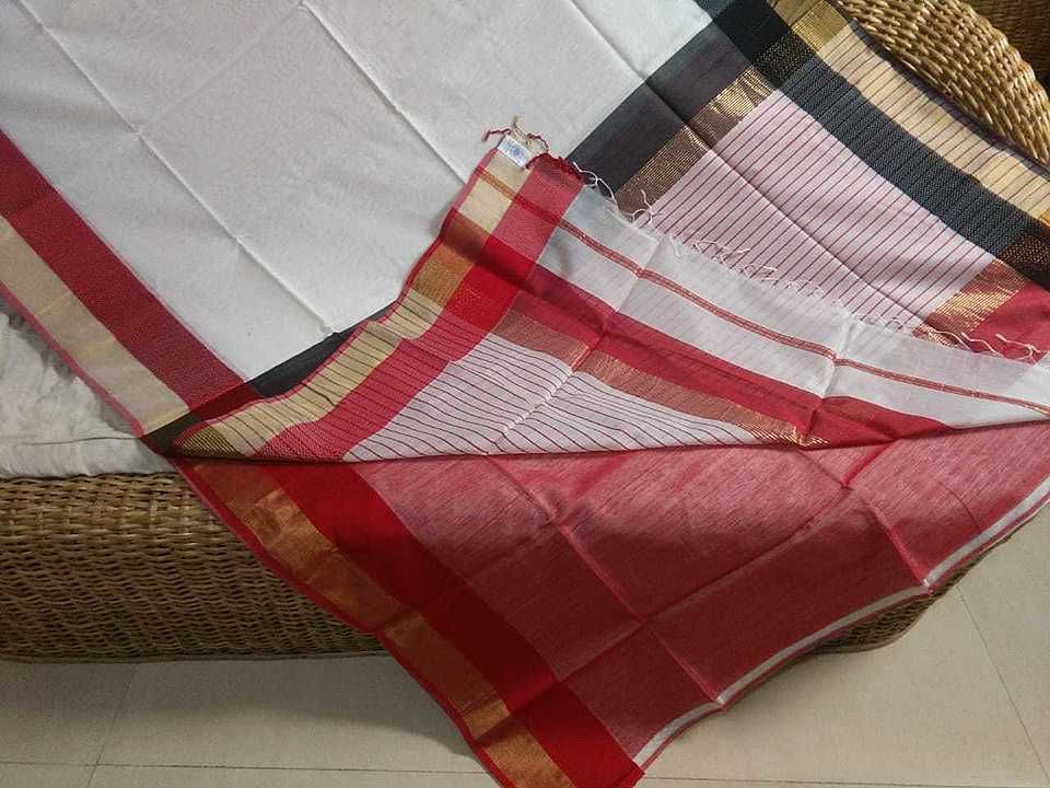 Maheshwari handloom ganga jamuna resham border handloom saree.. uploaded by business on 6/5/2020