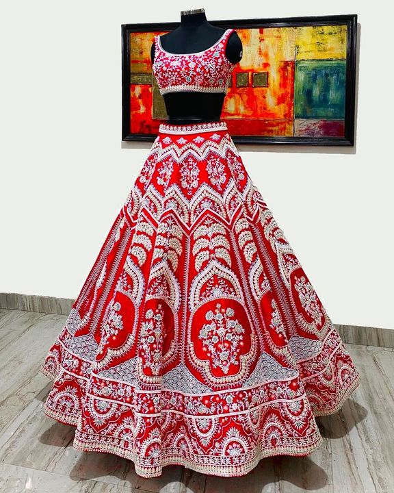 Post image *TRENDING NEW DESIGNER HEAVY EMBROIDERY WORK LEHENGA CHOLI WITH DUPATTA*

*RATE : 1550+$ only*
*_LEHENGA DETAIL_*_FABRIC : Soft Tafeta silk__FLAIR : 3.2Meter😍__WORK : Embroidery__Inner : Silk_ _Semi Stitched__Up to 44” Size (LENGTH : 44”)_*Canvas Patta Comes for volume of lehenga*
*_CHOLI DETAIL_*_FABRIC :Soft Tafeta silk__Work : Embroidered Work__Un-Stitched 0.80 Meter__Up to 46”Size Available_
*_DUPATTA DETAIL_*_ Net Dupatta (2.2mtr)__ Embroidered and Embroidered Lace Work_
_Weight: 920gm_
*☑️Qaulity Product☑️**✔️Ready To Ship✔️*
