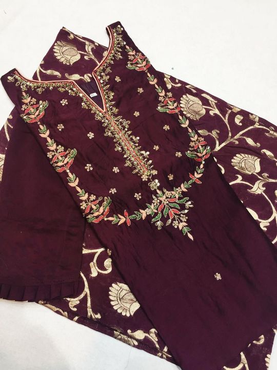 masleen kurti with hand embroidery uploaded by business on 11/28/2021