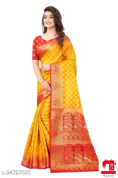 Women Banarasi Cotton Silk Saree (Multicolor) uploaded by M garment and accessories on 11/28/2021