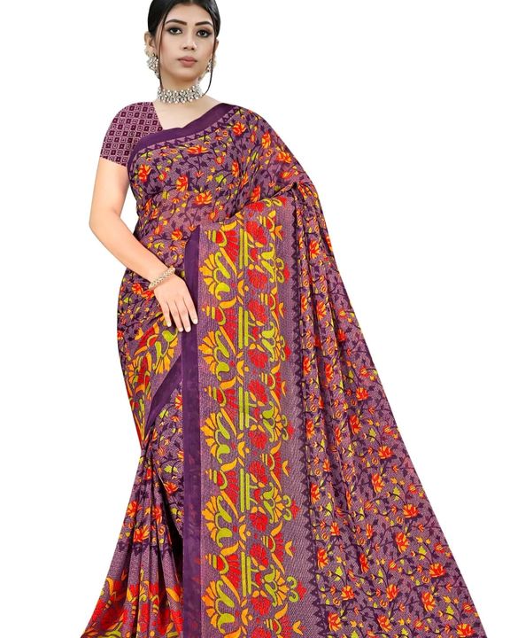 Georgette printed saree uploaded by business on 11/28/2021
