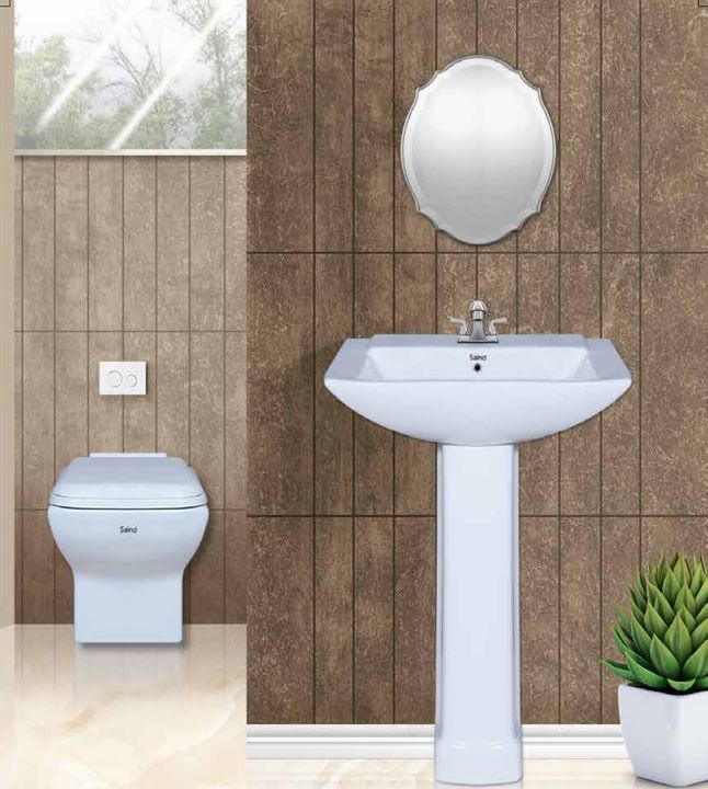 Plain white washbasin set uploaded by business on 11/28/2021