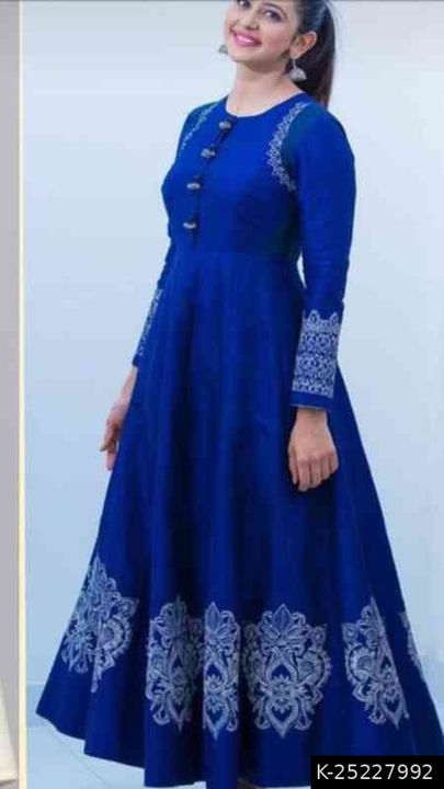 Women Rayon Printed Ankle Length Kurta Blue uploaded by Digital store on 11/29/2021