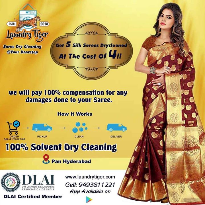 Heavy saree dry cleaning uploaded by LAUNDRYTIGER on 11/30/2021