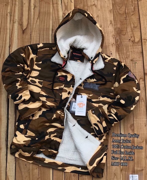Post image *PREMIUM ARTICLE*❣️❣️❣️❣️❣️ARMY JACKETINSIDE FULL WARM FURRONLY FOR PREMIUM CUSTOMERS /RESELLERS
*HIGH QUALITY 100% Cotton Fabric*
*Size M L Xl*     *38:40:42*Awesome QUALITY*BEST FOR PERSONAL USE
WHATSAPP- 9327424090