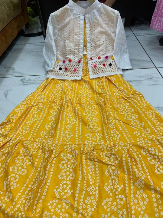 Post image 💃 *Bandez Koti* 💃
🔥 Fabric Details 
🌟Kurta Fabric: rayon cotton with bandhej print Height: 52’’
🌟Koti : Pure Chikankari with pumpum and Lace
🌟 Size :L(40) &amp; XXL(44)
🌟 2 Size and *9 colors* available     _Full_ _stiched
🌟 Rate :    Single *999*   Set to set : *899*      No Returns
No cash on delivery
🥰 *Be Happy with Quality* 🥰
🌟🌟🌟🌟🌟🌟🌟🌟🌟🌟🌟🌟🌟🌟🌟
