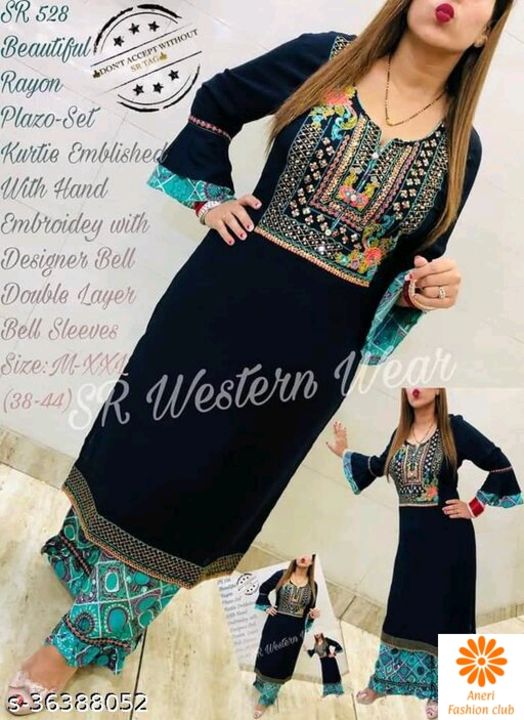 Post image Price 750/- onlyCatalog Name:*Charvi Sensational Women Kurta Sets*Kurta Fabric: RayonBottomwear Fabric: RayonFabric: No DupattaSleeve Length: Long SleevesSet Type: Kurta With BottomwearBottom Type: PalazzosPattern: Self-DesignMultipack: SingleSizes:M, L, XL, XXLEasy Returns Available In Case Of Any Issue*Proof of Safe Delivery! Click to know on Safety Standards of Delivery Partners- https://ltl.sh/y_nZrAV3