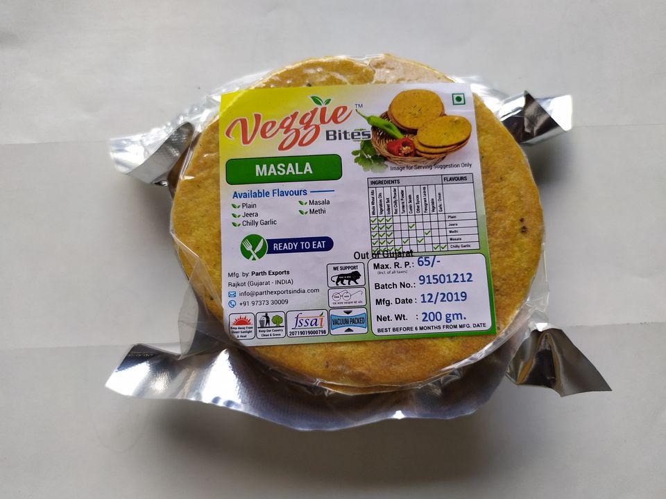Veggie Bites Dry bhakhri uploaded by Parth exports on 12/1/2021
