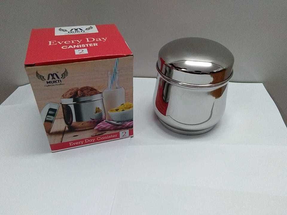 Stainless Steel - Everyday Canister - Size ( 1 )  ( Capacity 350 ml ) - High Mirror Finishing - Gaug uploaded by BUYERS WISH on 9/23/2020