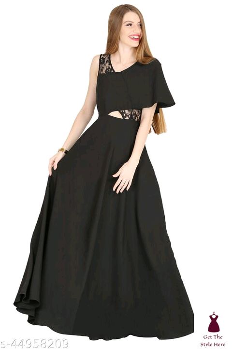 Women black crepe cut out dress uploaded by business on 12/1/2021