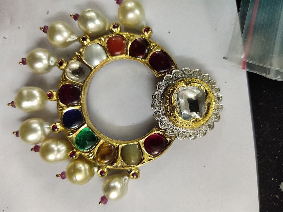 all in gold with polki diamond handcrafted uploaded by khushi gems & jewellery on 6/6/2020