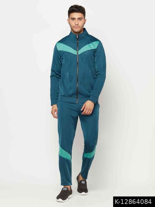 Polyester Navy Blue Colour Long Sleeve Men's Super Poly Track Suit uploaded by business on 12/2/2021
