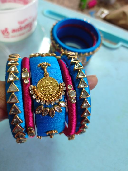 Post image Bangle size, colour combo everything can be customised as per your choiceWhatsapp 9600158517 for orders