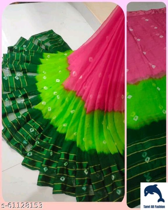 Multi-Colour  Bandhani Saree
Saree Fabric: Chiffon uploaded by business on 12/2/2021