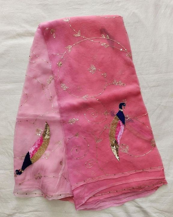 Pure cheffon saree uploaded by business on 12/2/2021