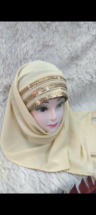 Post image *New Design 3 lyr golden work hijab*
Hijab ready to wear 
Big size 170*70
Good quality febric daimond georjet 
*Set price 170+$* min. 10
*6 pis 190+$*
 *single 220+$*