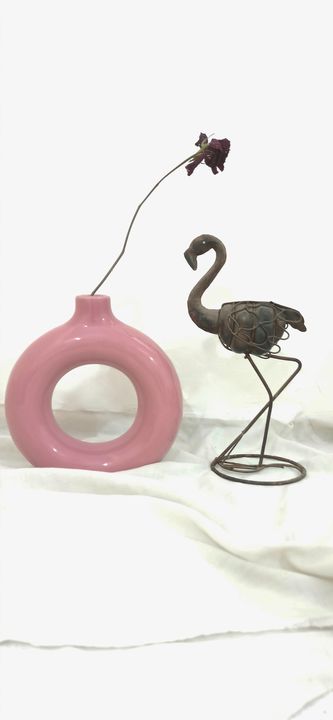 Glossy Pink Ceramic Donut Vase  uploaded by KANZ India on 12/2/2021