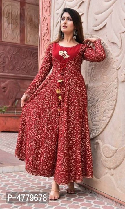 *Elegant Rayon Embroidered Ethnic Gown For WOmen uploaded by business on 12/3/2021
