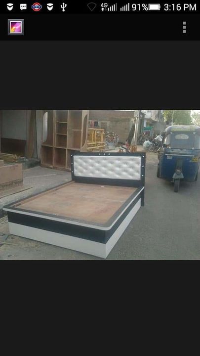 Black and white bed uploaded by Zoraiz Furniture on 12/3/2021