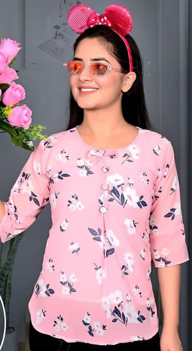 Georgette Girls Top uploaded by Kavya Trading Company on 12/3/2021