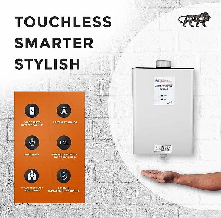 Automatic Sanitizer Dispenser 1L with Battery uploaded by Moksha Electronics on 9/24/2020