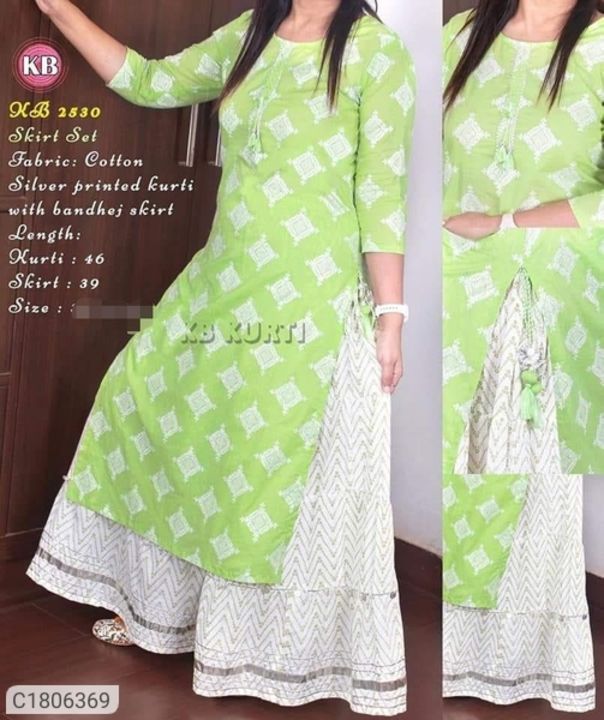 New  Printed Rayon Kurti Skirt Sets uploaded by Bajrangi traders on 12/5/2021