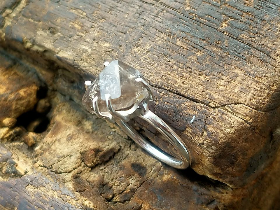 Herkimer dimand silver ring uploaded by silverdesignjewels on 12/5/2021