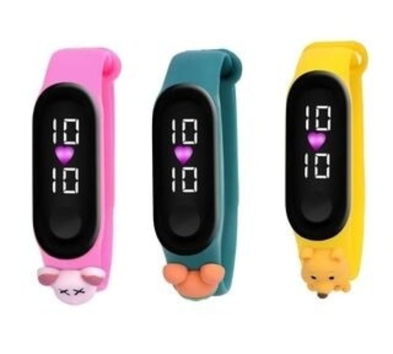 Latest Kids Unisex Watches total 5 pcs
Strap material: Silicon
Display: Digital uploaded by ONLINESHOP YOUR on 12/6/2021