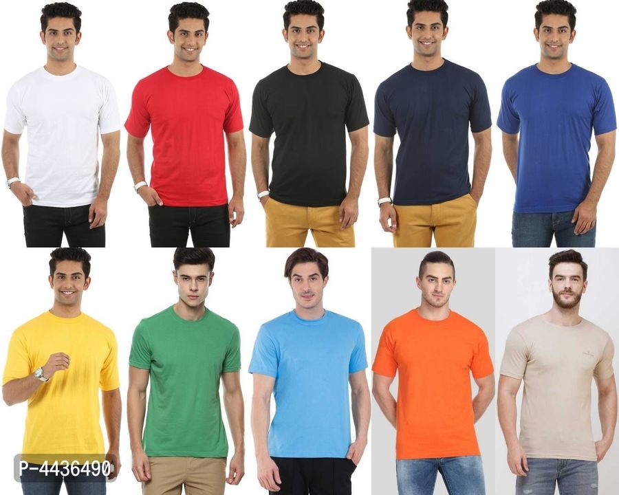 *Men's Multicoloured Polyester Solid Round Neck Tees (Pack of 10)*

  uploaded by business on 12/6/2021